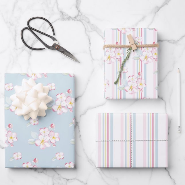 Apple Blossom Collection Geschenkpapier Set (Vorderseite)