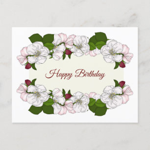 Apple Blossom Happy Birthday Feiertagspostkarte