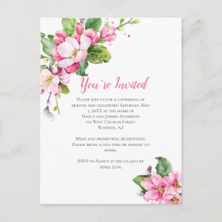 Apple Blossom Party Einladung Postkarte