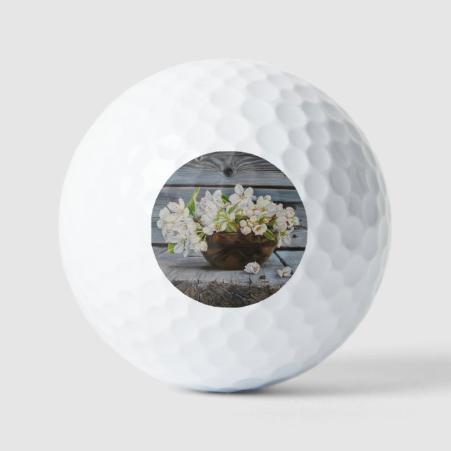 Apple Blossom Still Life – Original Fine Art Print Golfball (Vorderseite)