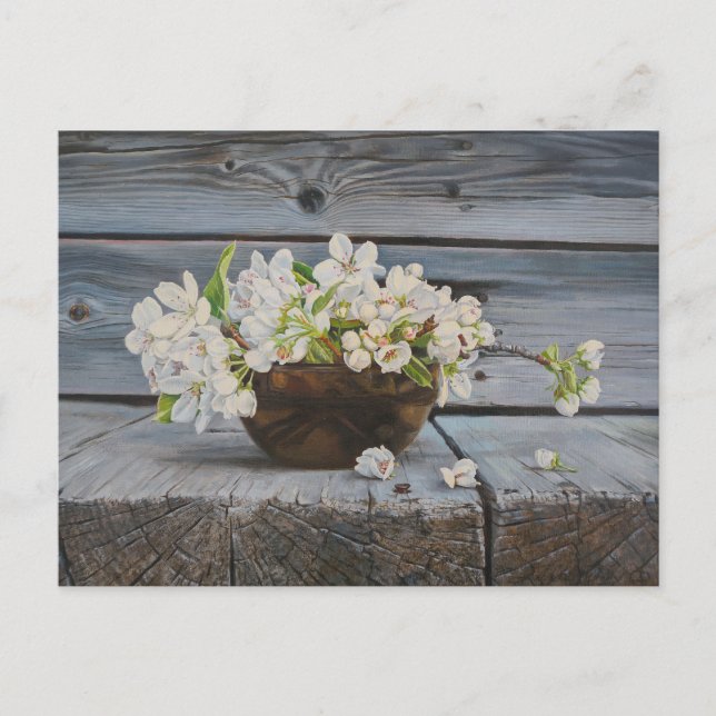 Apple Blossom Still Life – Original Fine Art Print Postkarte (Vorderseite)