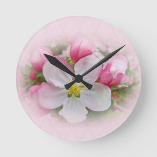 Apple Blossom Time Runde Wanduhr