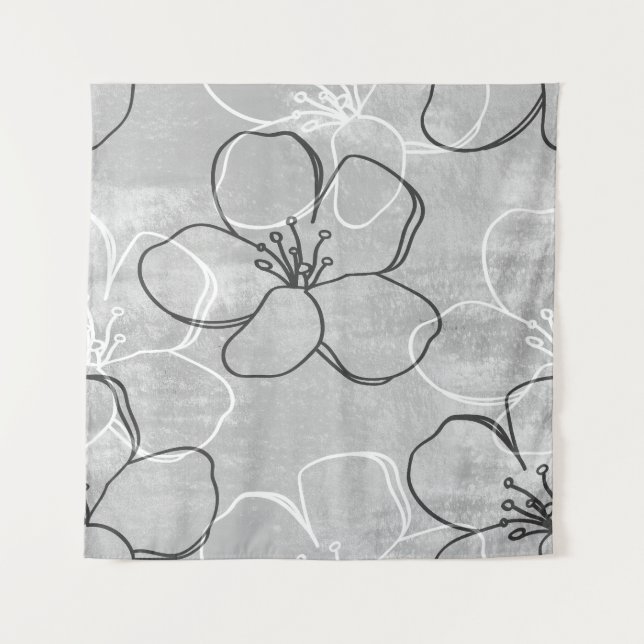 Apple Blossom Traum: Abstrakte Ornamente Wandteppich (Vorderseite)