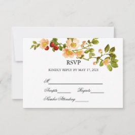 Apple Blossom Wasserfarbenstems Hochzeit RSVP Karte