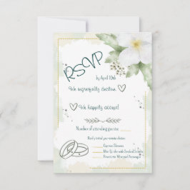 Apple Blossom Watercolor Florals RSVP Karte