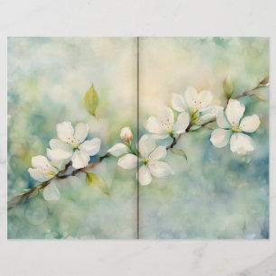 Apple Blossom Watercolor Journal Page