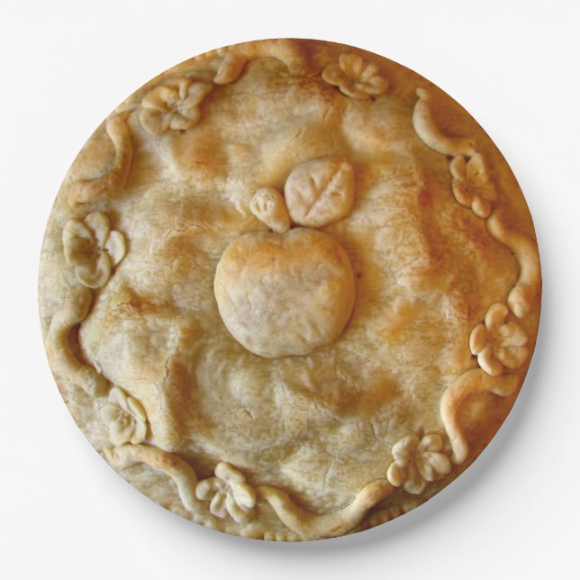 Apple blühen Torte Pappteller (Vorderseite)