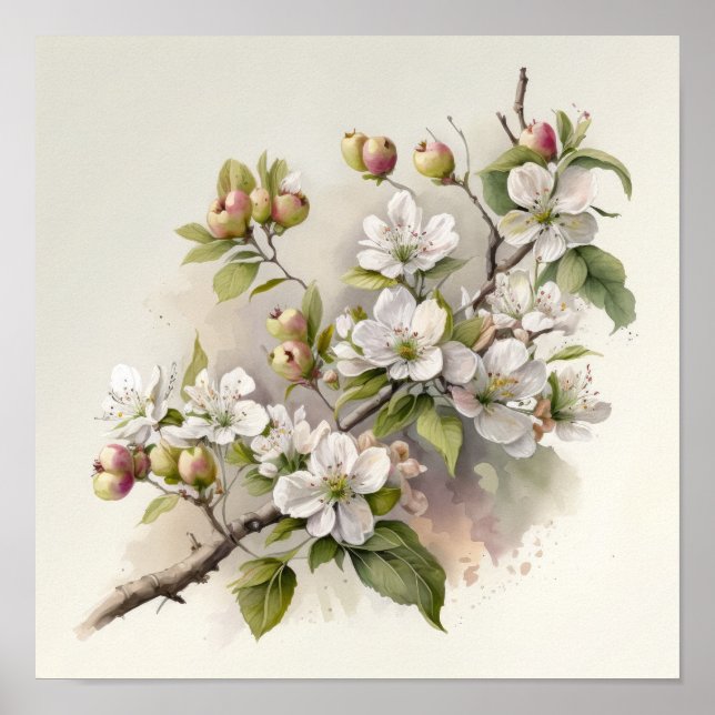 Apple Blüten Blume Art Print Poster (Vorne)