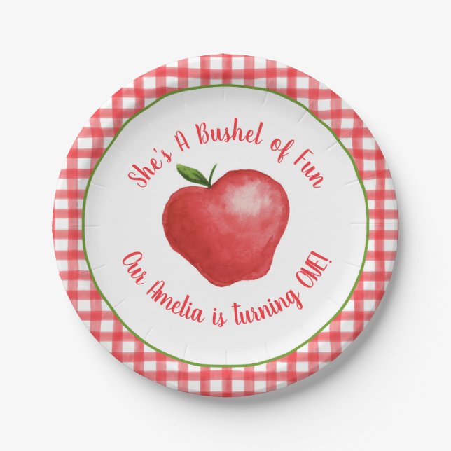 Apple Bushel of Fun Party Plate - Anpassbar Pappteller (Vorderseite)