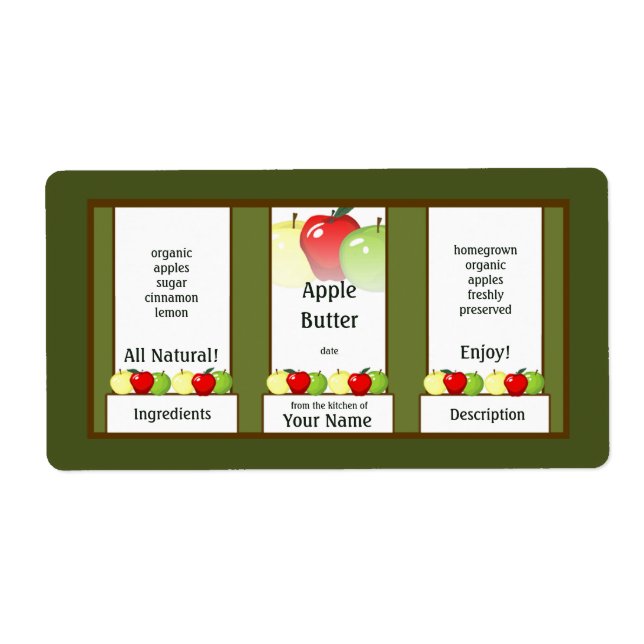 Apple Butter Canning Jar Label (Vorne)
