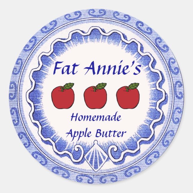 Apple-Butter-Etikett Runder Aufkleber (Vorderseite)