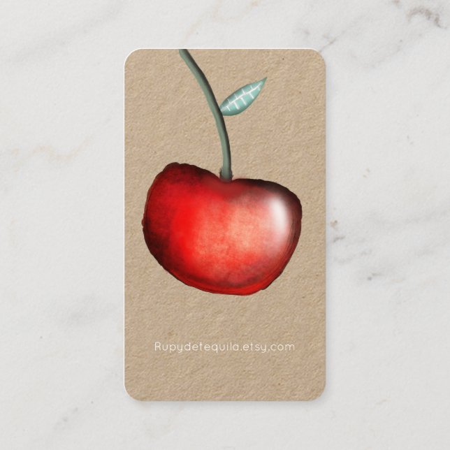 Apple Cherry Business Card Visitenkarte (Rückseite)