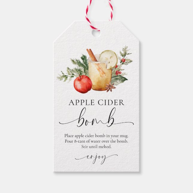 Apple Cider Bomb Rezept Kit Weihnachtsgeschenk Tag Geschenkanhänger (Vorderseite)