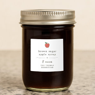 Apple Cider Butter Jelly Jam Labels Quadratischer Aufkleber