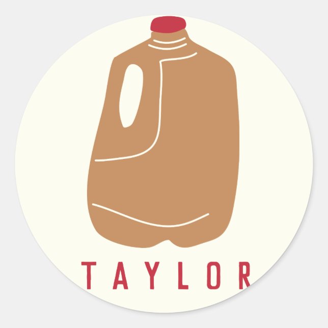 Apple Cider Jug Illustration Runder Aufkleber (Vorderseite)