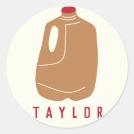 Apple Cider Jug Illustration Runder Aufkleber