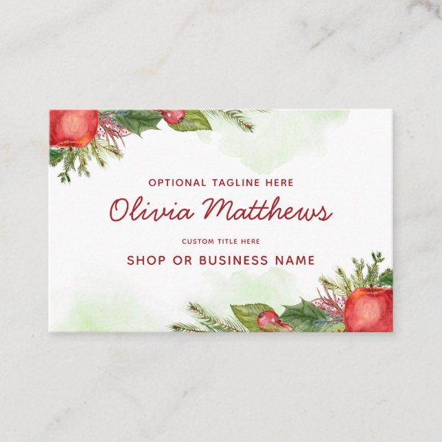 Apple Cinnamon Herbst oder Winter Urlaub Saison Visitenkarte (Vorderseite)