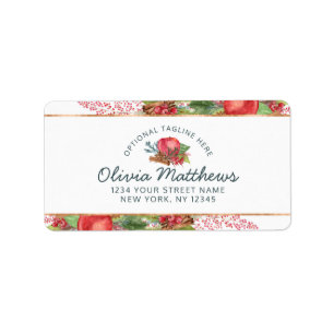 Apple Cinnamon Herbst- oder Winterurlaub Custom Sh Adressaufkleber