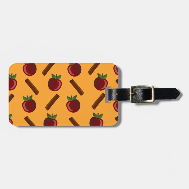 Apple Cinnamon Muster Gepäckanhänger (Vorderseite horizontal)