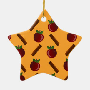Apple Cinnamon Muster Keramik Ornament