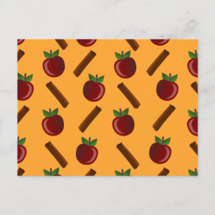 Apple Cinnamon Muster Postkarte