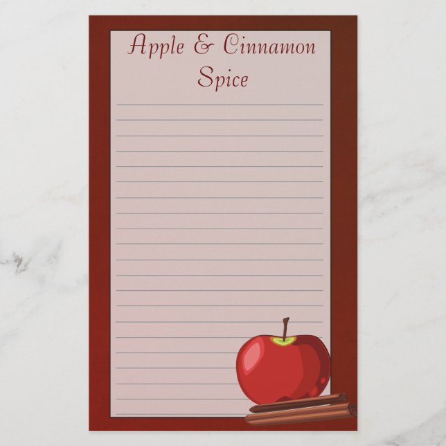 Apple Cinnamon Stationery Briefpapier (Vorderseite)