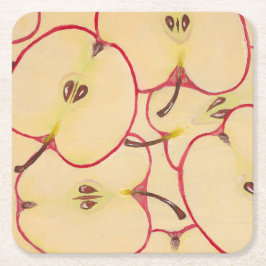 Apple coaster rechteckiger pappuntersetzer