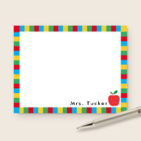 Apple & Colorful Blocks Niedlich Teacher Stationer