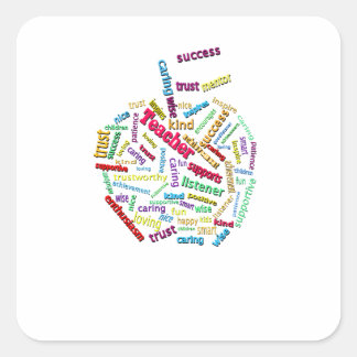 Apple Customize Add Teachers name auf Apple Leaf Quadratischer Aufkleber