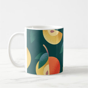 Apple Delight: Dunkelgrün nahtlos. Kaffeetasse