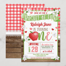 Apple Einladung zum ersten Geburtstag - Bushel of 