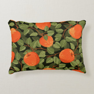 Apple Ernte: Grüne Blätter Vintag Dekokissen