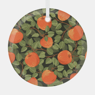 Apple Ernte: Grüne Blätter Vintag Ornament Aus Glas