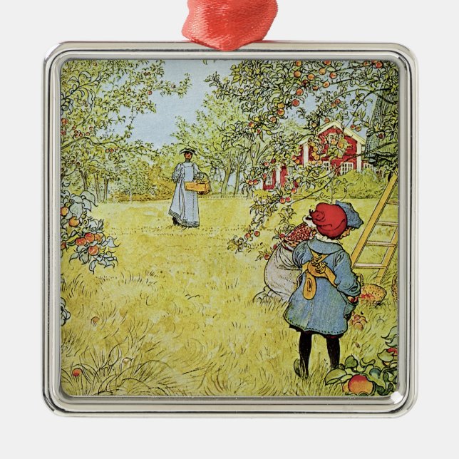 Apple ernten silbernes ornament (Vorne)