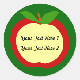 Apple-Etiketten für Küche oder Klassenzimmer Runder Aufkleber
