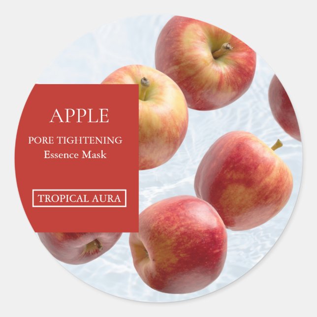 Apple Facial Mask Label Runder Aufkleber (Vorderseite)