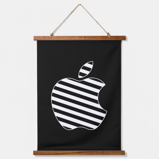 Apple-Fan-Art-Logo Wandteppich Mit Holzrahmen (Vorderseite)