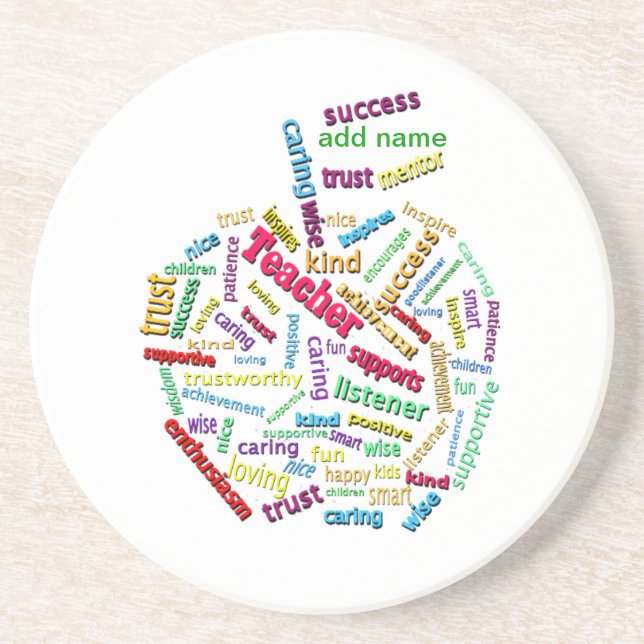 Apple fertigen hinzufügen Lehrernamen auf Untersetzer (Vorne)