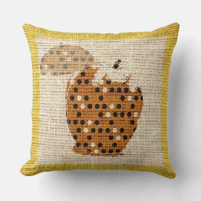 Apple Fine Art auf Burlap Linen Jute Kissen (Vorderseite)