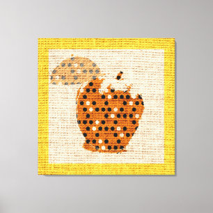 Apple Fine Art auf Burlap Linen Jute Leinwanddruck