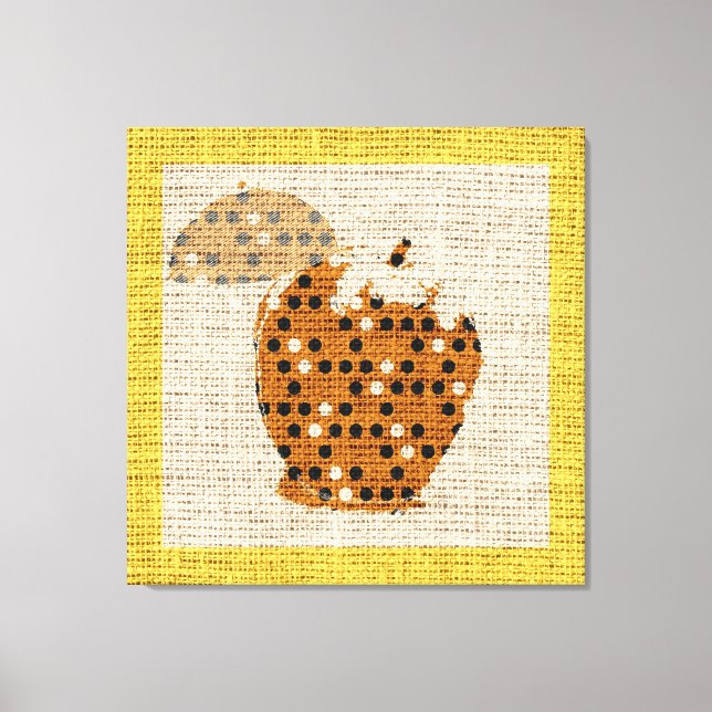 Apple Fine Art auf Burlap Linen Jute Leinwanddruck (Vorderseite)