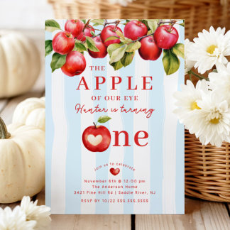 Apple First Birthday Party Einladung