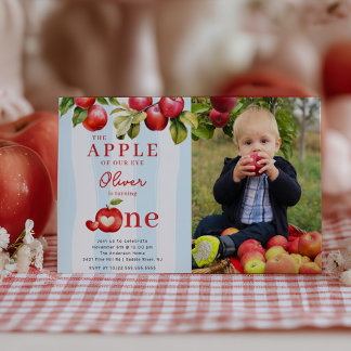 Apple First Birthday Party Einladung