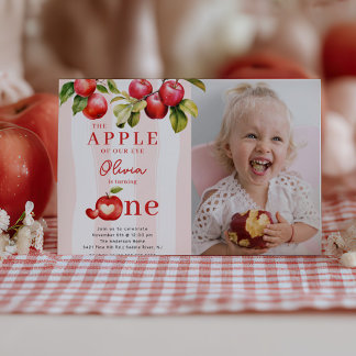 Apple First Birthday Party Einladung