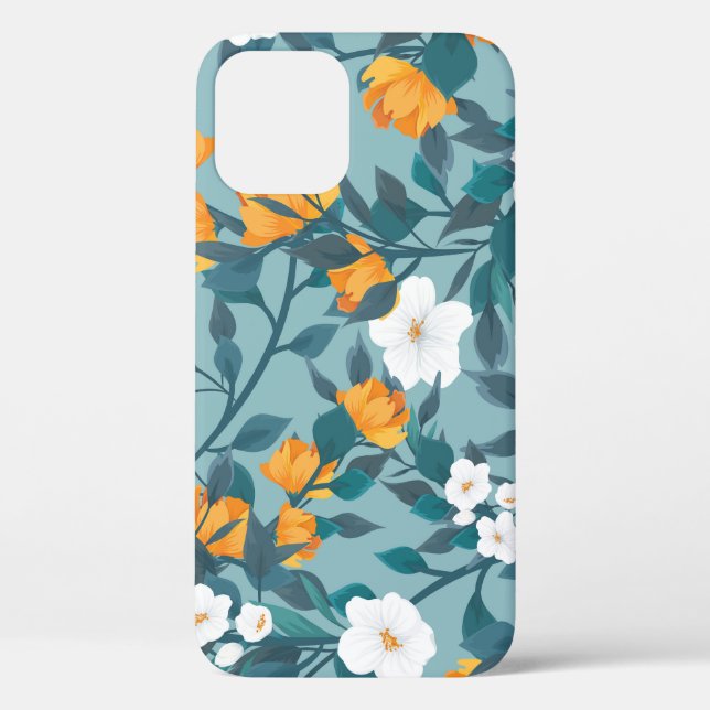 Apple Floral: Blühendes Mustermotiv. Case-Mate iPhone Hülle (Rückseite)