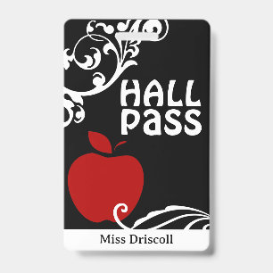 Apple Flourish Klassenzimmer Lehrer Hallenpass Ausweis