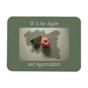 Apple for Teacher Appentiation Customizable Green Magnet