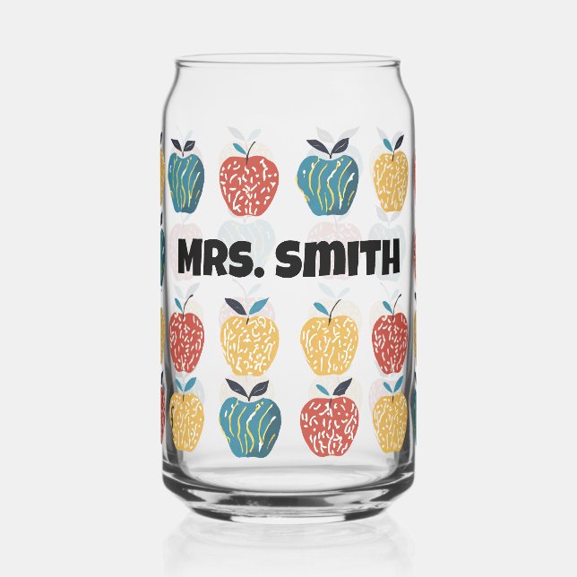 Apple for Teacher Individuelle Name Apple Muster Dosenglas (Links)