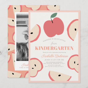 Apple Foto Pink Girl Kindergarten Abschluss Einladung