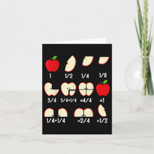Apple Fraction Mathematik Lehrer zurück zur Schule Karte